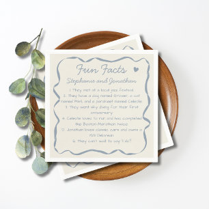 Whimsical Handgeschriebener Dusty Blue Fun Fakten  Serviette