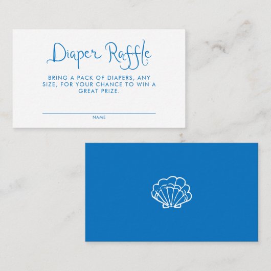 Whimsical Handgeschriebenes Blue Diaper Raffel Begleitkarte (Vorne/Hinten)