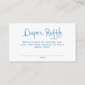 Whimsical Handgeschriebenes Blue Diaper Raffel Begleitkarte (Vorderseite)