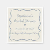 Whimsical Handgeschriebenes Dusty Blue Brautparty Serviette (Vorderseite)
