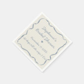 Whimsical Handgeschriebenes Dusty Blue Brautparty Serviette (Ecke)