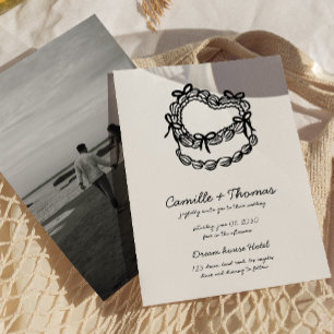 Whimsical handGezeichnet Cake Foto Hochzeitsfeiern Save The Date