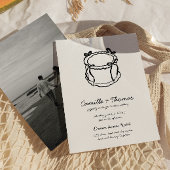 Whimsical handGezeichnet Cake Foto Hochzeitsfeiern Save The Date