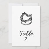 Whimsical handGezeichnet Cake Wedding Tischnummer (Vorderseite)