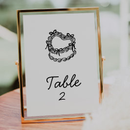 Whimsical handGezeichnet Cake Wedding Tischnummer