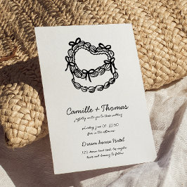 Whimsical handGezeichnet Kuchen Hochzeit Einladung