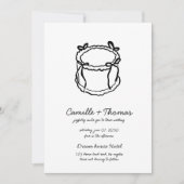 Whimsical handGezeichnet Kuchen Hochzeit Einladung (Vorderseite)