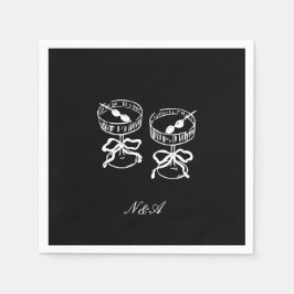 Whimsical handGezeichnet Kuchen Hochzeit Napkins Serviette