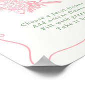 Whimsical Handgezeichnet Pink & Green Bouquet Bar Poster (Ecke)