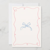 Whimsical Handgezeichnet Rosa & Blau Brautparty Einladung (Rückseite)