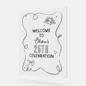 Whimsical handgezeichnete Creme Cocktail Feier Acrylschild (Winkel)