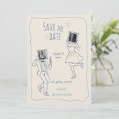 Whimsical handgezeichnete Foto-Doodle Save The Dat Date (Stehend Vorderseite)