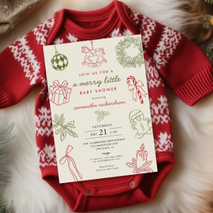 Whimsical handgezeichnete fröhliche Babyparty Einladung