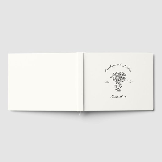 Whimsical, handgezeichnete Hochzeit Gästebuch (Voll)