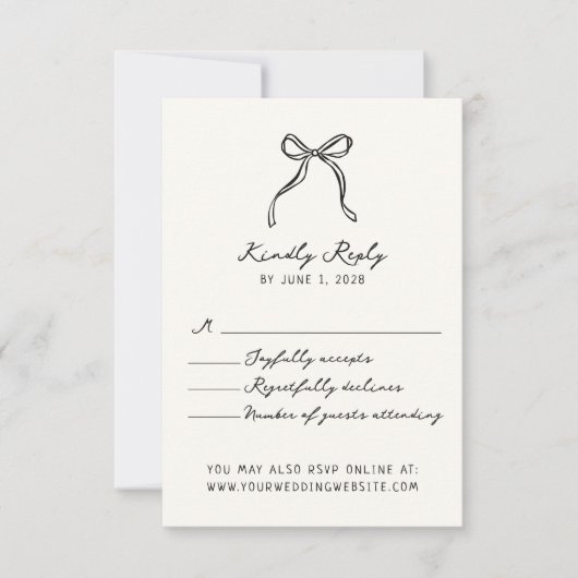 Whimsical, handgezeichnete Hochzeit Rsvp (Vorderseite)