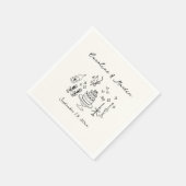 Whimsical, handgezeichnete Hochzeit Serviette (Ecke)