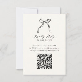 Whimsical, handgezeichnete Hochzeitsstift QR-UAwg RSVP Karte