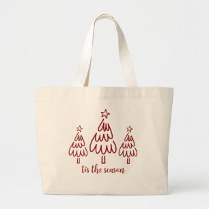 Whimsical Handgezeichnete Kritzelei Rot Jumbo Stoffbeutel
