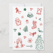 Whimsical handgezeichnetes Bogen-Foto Weihnachten (Rückseite)