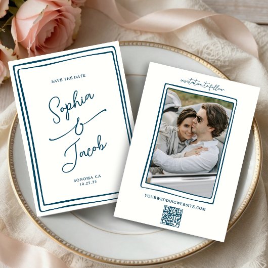 Whimsical Handgezeichnetes Save The Date Hochzeits