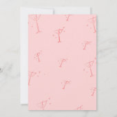 Whimsical Handgezogen Martini 40. Geburtstag Party Einladung (Rückseite)