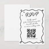 Whimsical Handgezogener Hochzeitsstichtencode - Bi RSVP Karte (Vorne/Hinten)