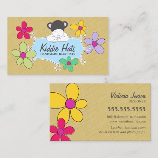 Whimsical Handmade Baby Brand für gemütliche Kreat Visitenkarte (Vorne/Hinten)