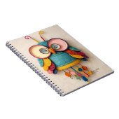 Whimsical Handmade Felt Owl Art Notizblock (Rechte Seite)