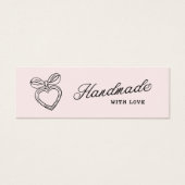 Whimsical Handmade mit Liebe Schrift Herz Schleife (Vorderseite)