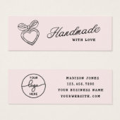 Whimsical Handmade with Love Script Heart Bow Logo (Vorne & Hinten)