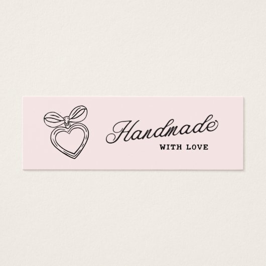 Whimsical Handmade with Love Script Heart Bow Logo (Vorderseite)