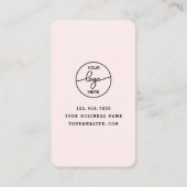 Whimsical Handmade with Love Script Heart Bow Visitenkarte (Rückseite)