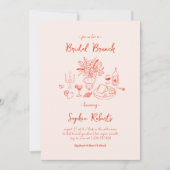 Whimsical Handschrift Bridal Brunch Einladung (Vorderseite)