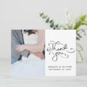 Whimsical handschriftlich Danke für Ihr Hochzeitss (Stehend Vorderseite)