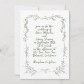 Whimsical handschriftlich ivy Frame Botanische Hoc Einladung (Vorderseite)