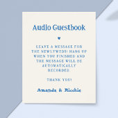 Whimsical Handwriting Audio Guestbook Wedding Sign Poster