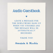 Whimsical Handwriting Audio Guestbook Wedding Sign Poster (Vorne)