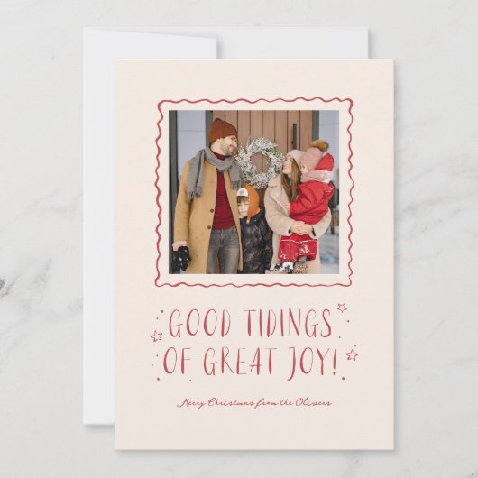 Whimsical Handwriting Good Tidings Weihnachten (Vorderseite)