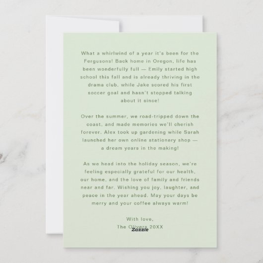 Whimsical Handwriting Good Tidings Weihnachten (Rückseite)