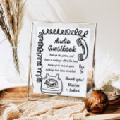 Whimsical Handwriting Illustration Audio Guestbook Poster