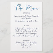 Whimsical Handwriting Script Blue Lässig Wedding (Vorderseite)