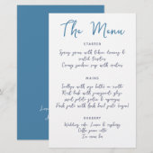 Whimsical Handwriting Script Blue Lässig Wedding (Vorne/Hinten)