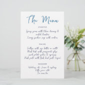 Whimsical Handwriting Script Blue Lässig Wedding (Stehend Vorderseite)