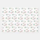 Whimsical Handwriting Script Merry and Bright Xmas Geschenkpapier Set (Vorderseite 2)