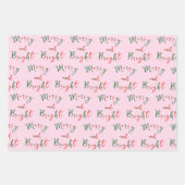 Whimsical Handwriting Script Merry and Bright Xmas Geschenkpapier Set (Vorderseite)