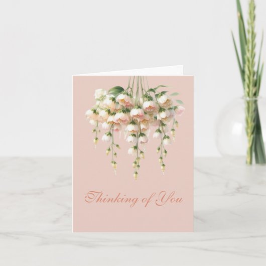 Whimsical Hanging Blume Tanz Denken Sie an Sie Karte (Vorderseite)