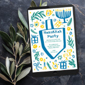Whimsical Hanukkah Holiday Party Niedlich Custom Einladung