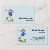 Whimsical Happy Angel Fairy Flying Outside Visitenkarte (Vorne/Hinten)