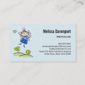 Whimsical Happy Angel Fairy Flying Outside Visitenkarte (Rückseite)