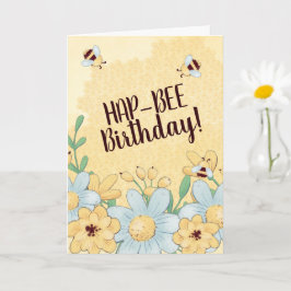 Whimsical Happy Birthday Bee Honeycomb Card Karte